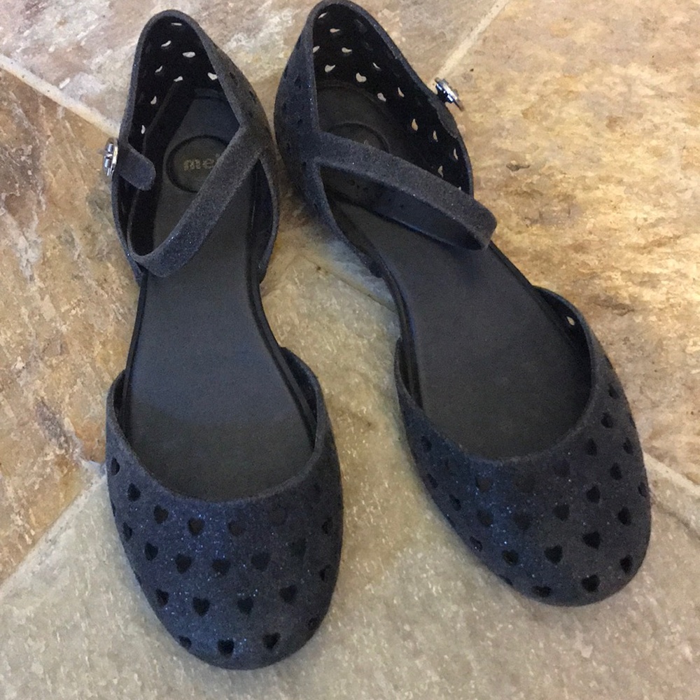 Sparkly Mary Jane jelly flats
